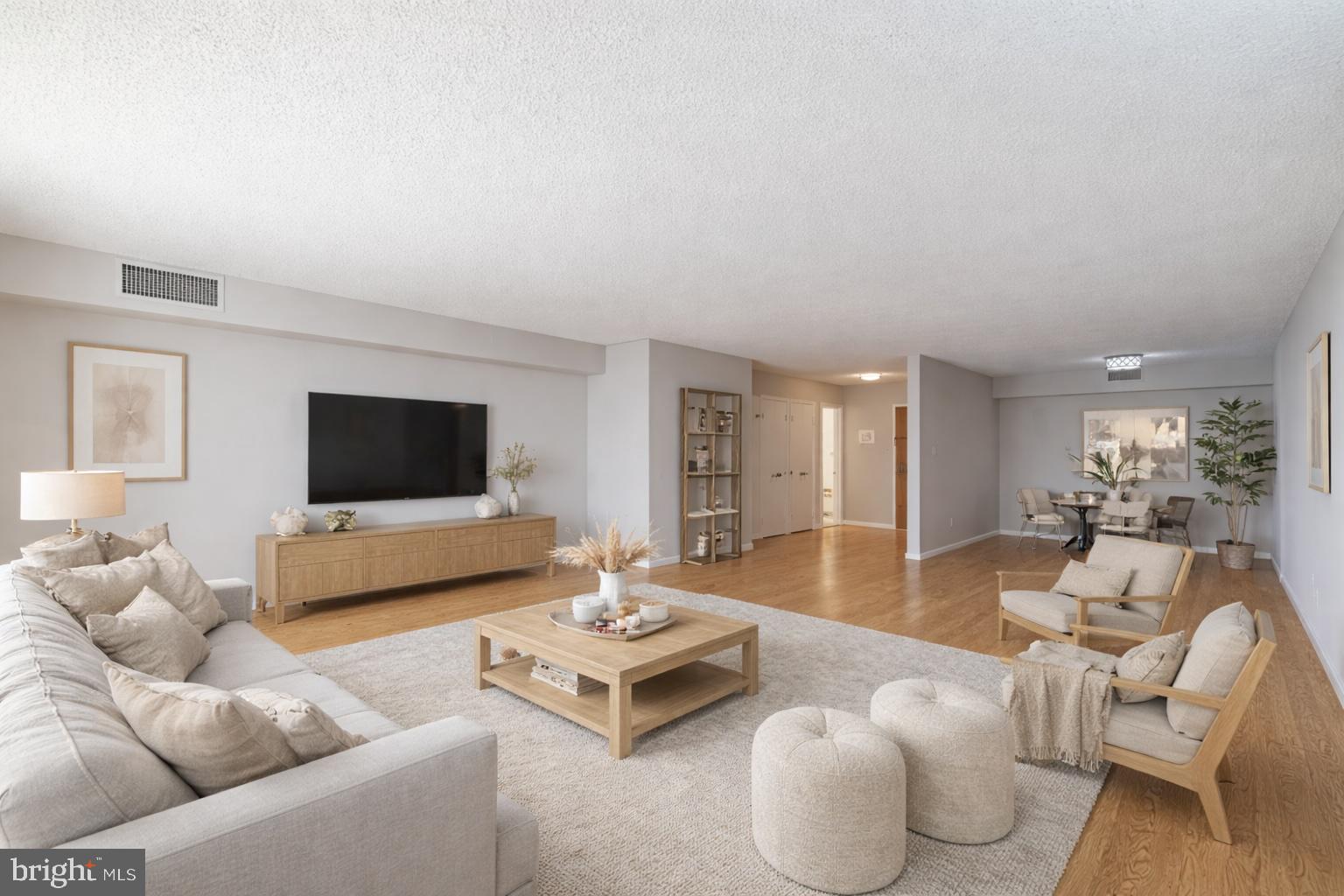 1101 South Arlington Ridge Road, Unit 704 Arlington, VA 22202 - Photo 26 of 70 a living room with furniture and a flat screen tv