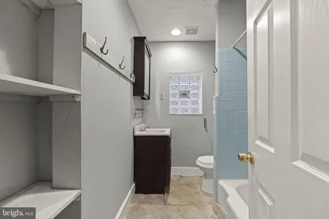 a bathroom with a bathtub