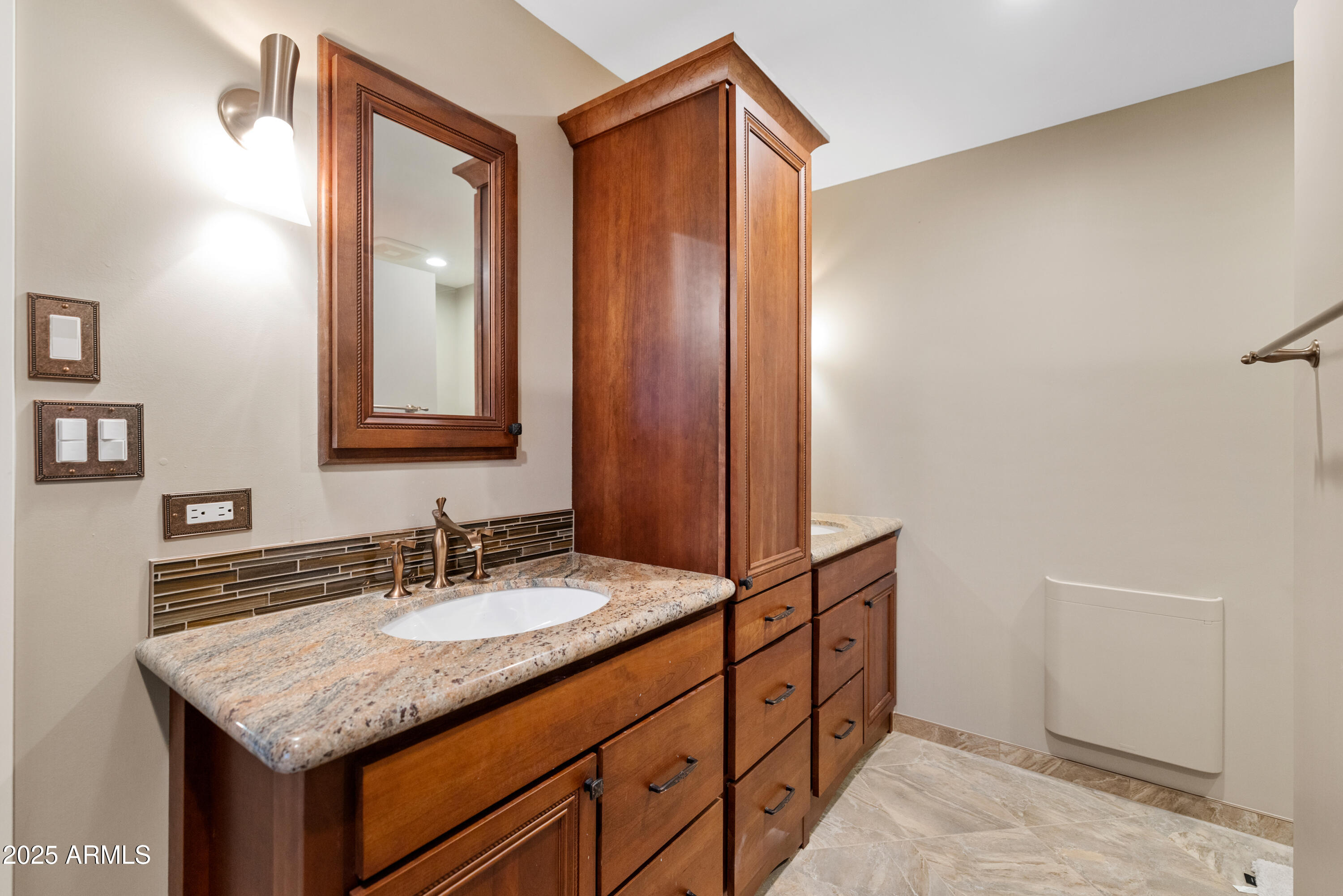 195 Courthouse Butte Road Sedona, AZ 86351 - Photo 25 of 31 a bathroom with a granite countertop sink and a mirror