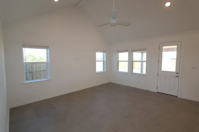 an empty room that has a window