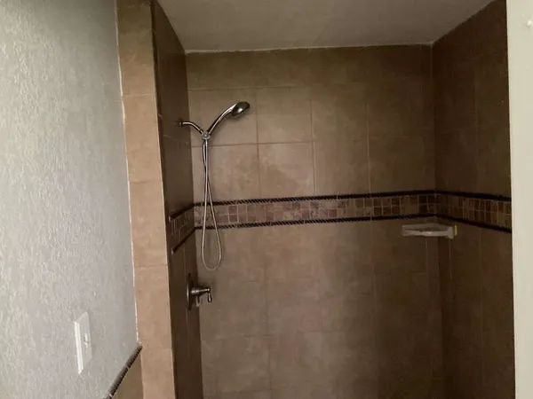 a close view of a closet