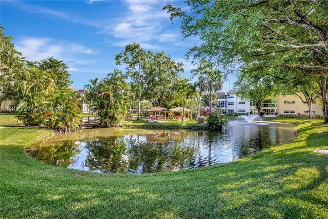 a view of a lake with houses