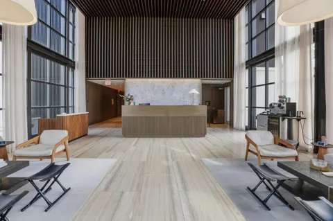 a living room with furniture