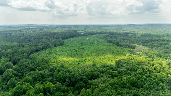 a view of a big yard with lots of green space