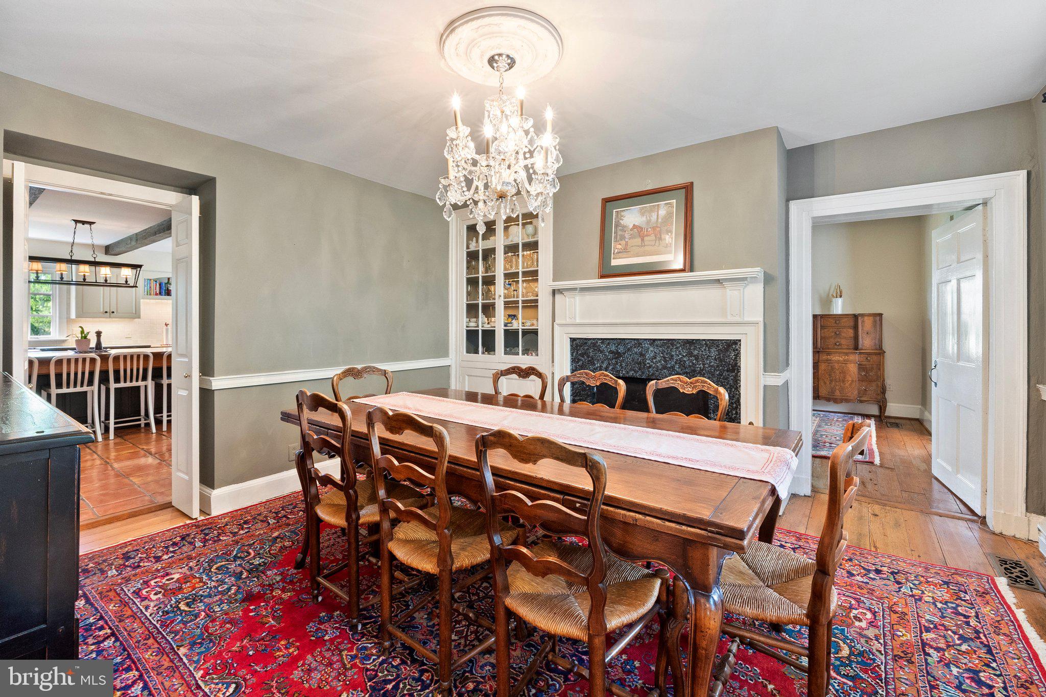 21056 Beaverdam Bridge Road Middleburg, VA 20117 - Photo 17 of 109 Dining Room with Lighted Built-In China Cabinet