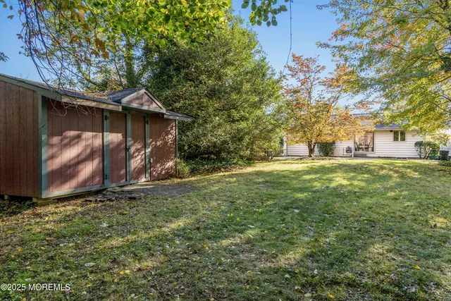 a view of backyard with green space