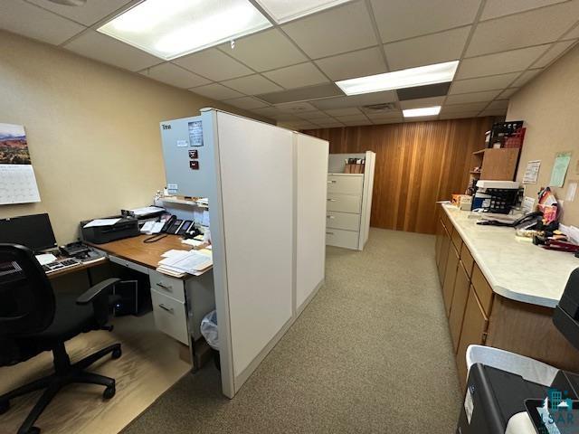 301 Chestnut Street Virginia, MN 55792 - Photo 16 of 31 Office space with a paneled ceiling and wooden walls