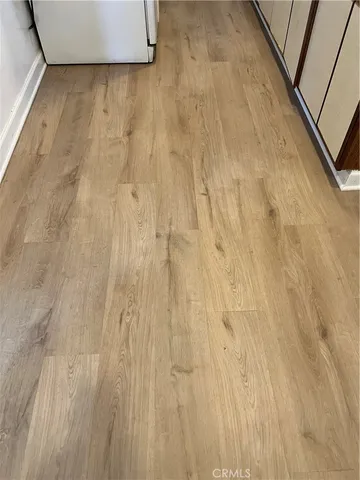 an empty room with fan