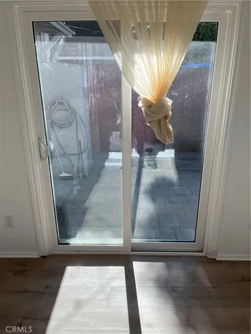 a swimming pool with outdoor seating