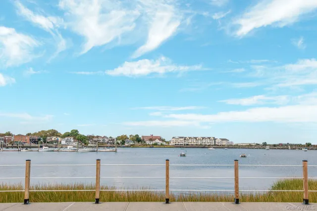 a view of a lake with a city