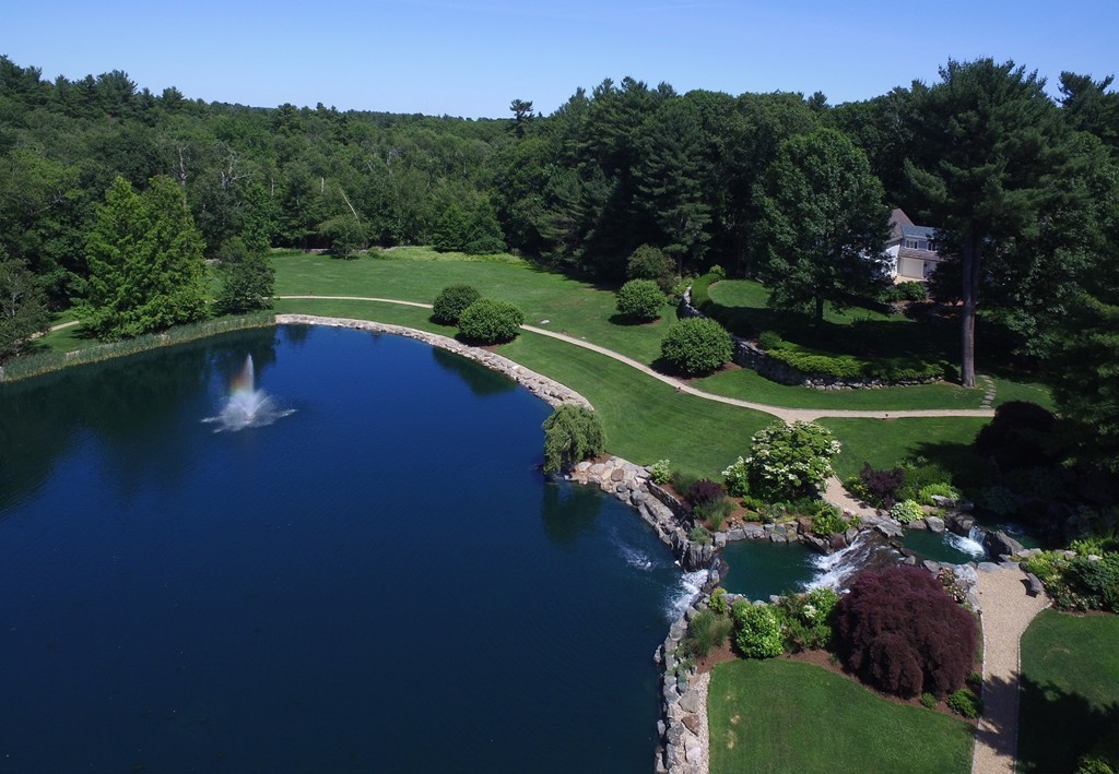 2 Laxfield Road Weston, MA 02493 - Photo 15 of 30 an aerial view of a house with a yard swimming pool and outdoor seating