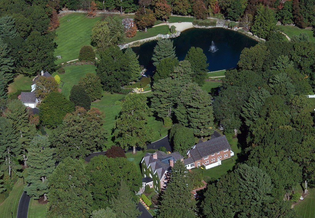 2 Laxfield Road Weston, MA 02493 - Photo 3 of 30 an aerial view of residential house with outdoor space and trees all around