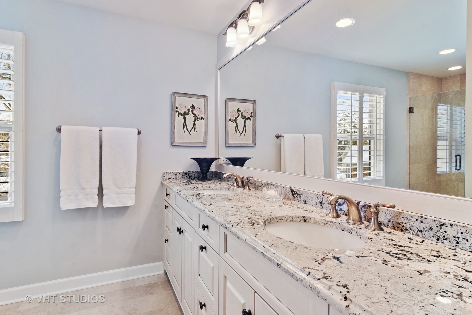 129 Knockderry Lane Inverness, IL 60067 - Photo 21 of 34 a bathroom with a granite countertop sink and a mirror