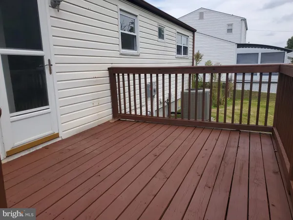 a view of wooden balcony