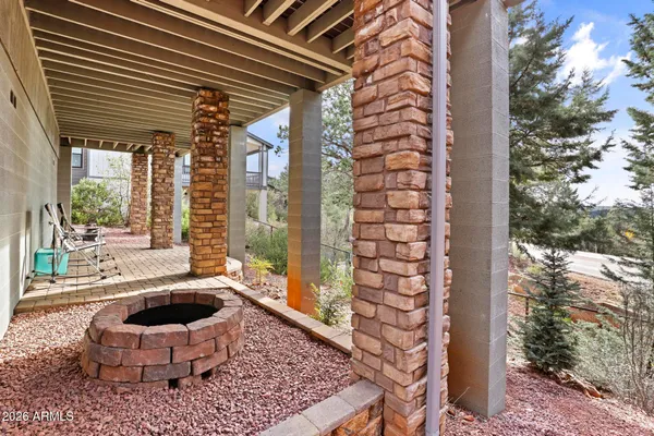 a outdoor space with patio the view and a potted plant