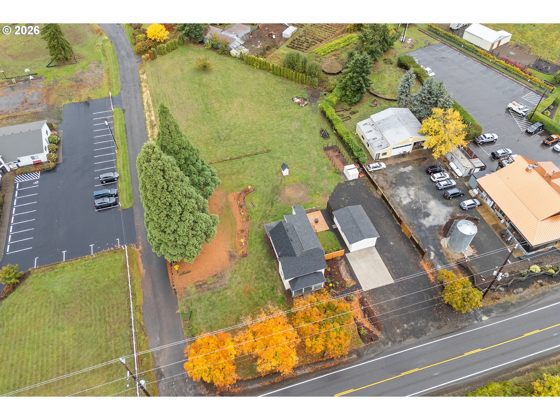 36937 Highway 213 Mount Angel, OR 97362 - Photo 39 of 43 an aerial view of a house with a swimming pool