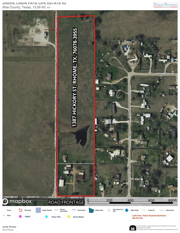 1387 Hickory Street Rhome, TX 76078 - Photo 25 of 36 Aerial Map. Identifying the property boundaries and surrounding area of the parcel at 1387 Hickory St, Rhome, TX, 76078-3955, Wise County, Texas, 13.76 AC +/-