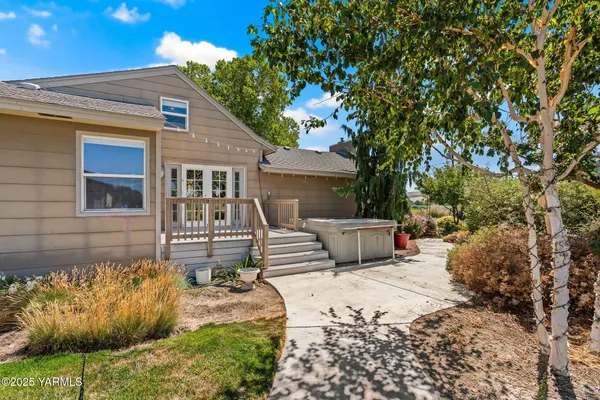 a view of a house with a patio