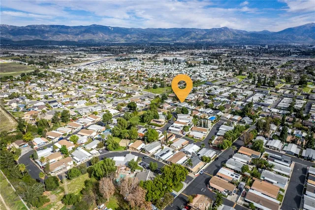 an aerial view of residential house with outdoor space