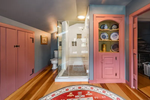 a view of an entryway with a rug