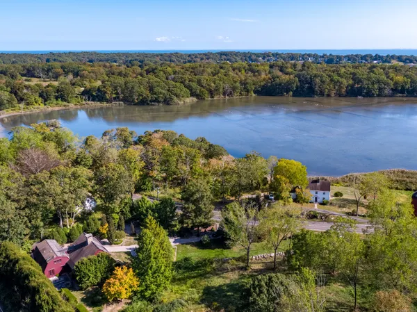 an aerial view of a house