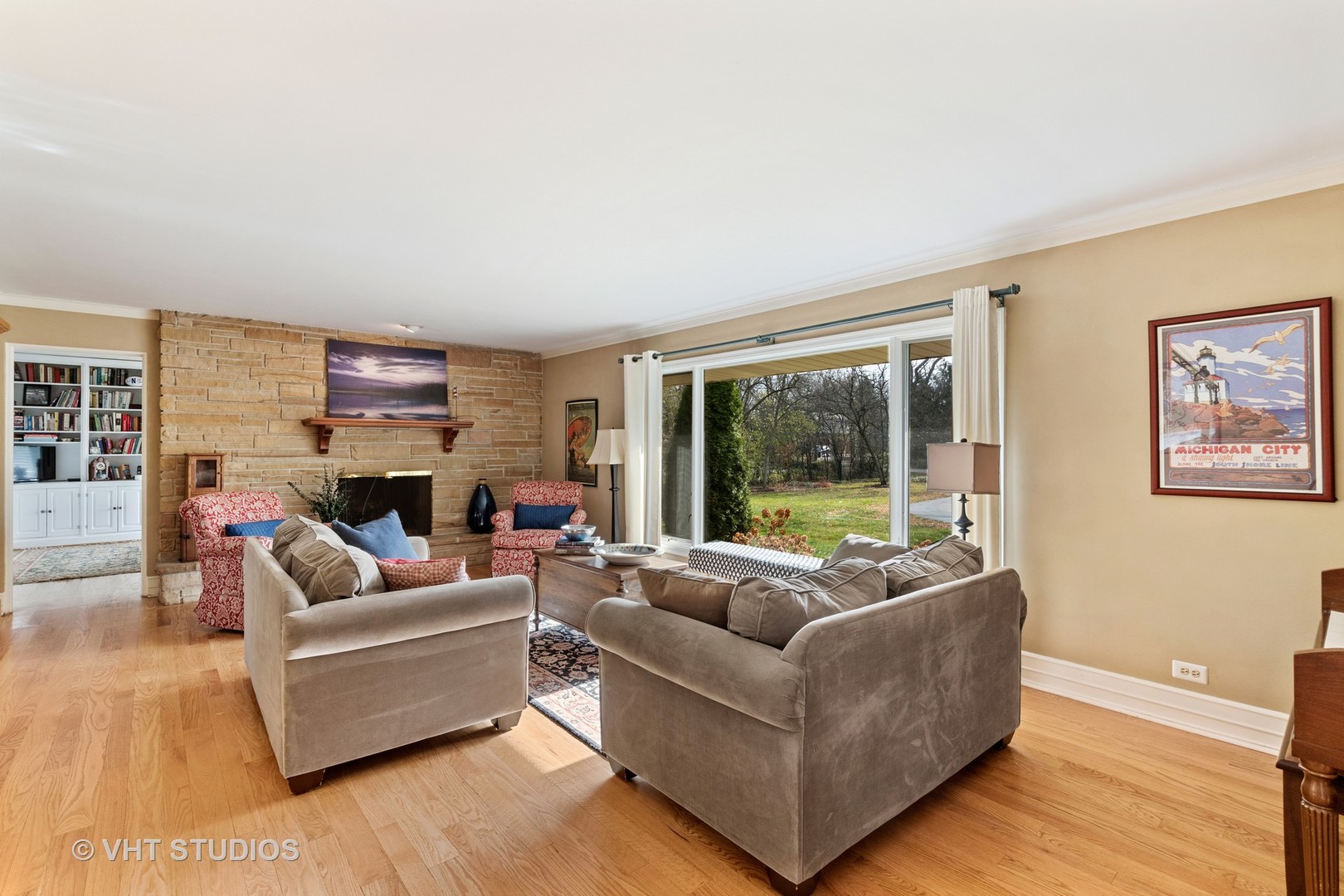 375 Maple Row Northfield, IL 60093 - Photo 12 of 38 a living room with furniture or couch and a fireplace