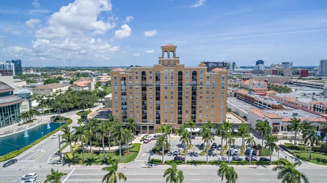 a view of a city with tall buildings