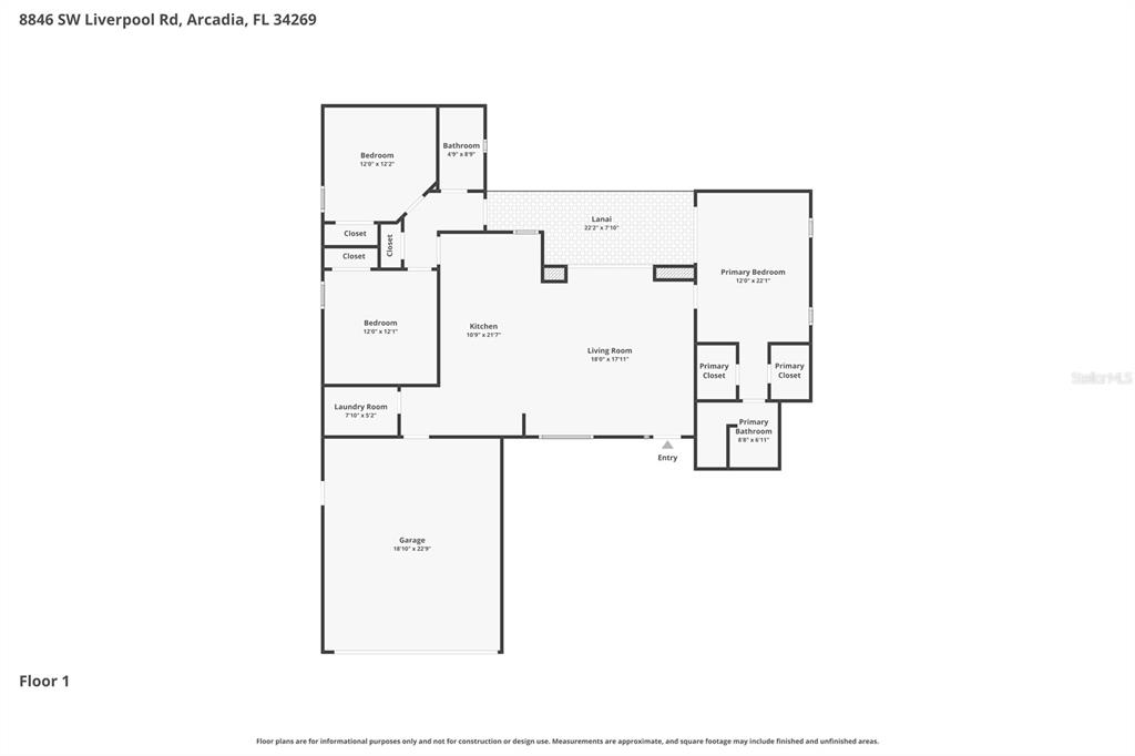 8846 Southwest Liverpool Road Arcadia, FL 34269 - Photo 49 of 49 a picture of a floor plan