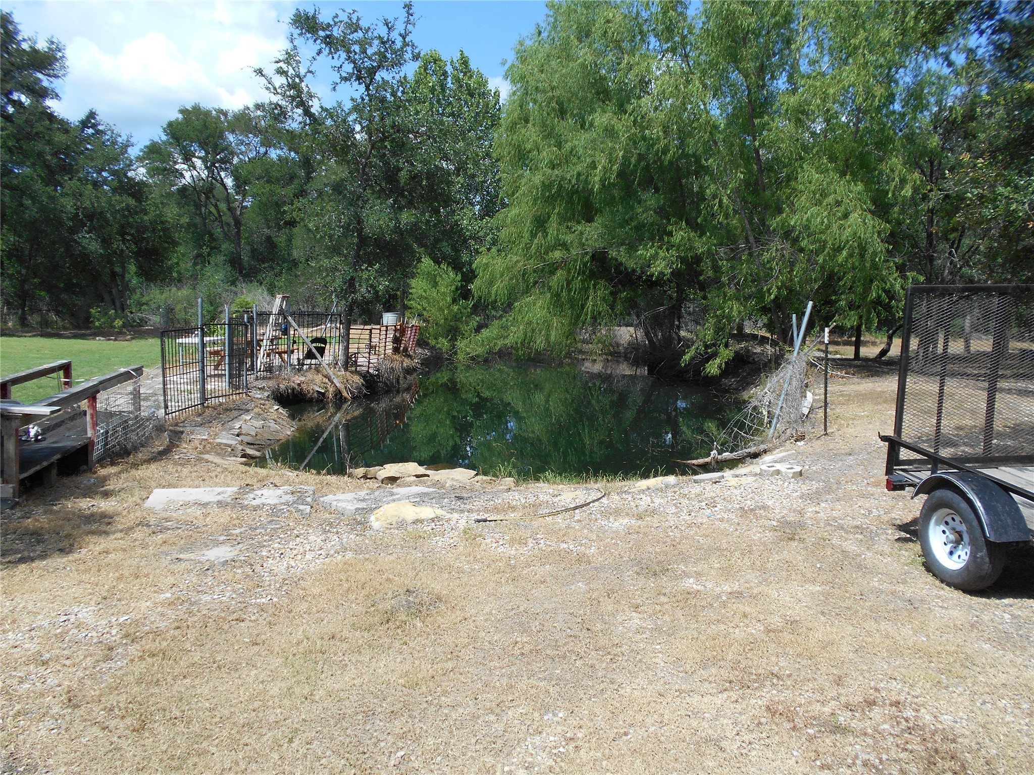 8001 Burleson Manor Road Manor, TX 78653 - Photo 28 of 31 A tranquil pond offers a peaceful escape amidst abundant greenery.