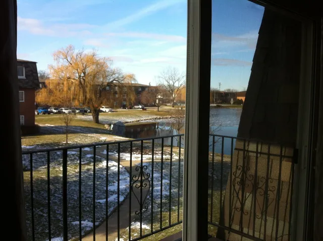 a view of city from a balcony