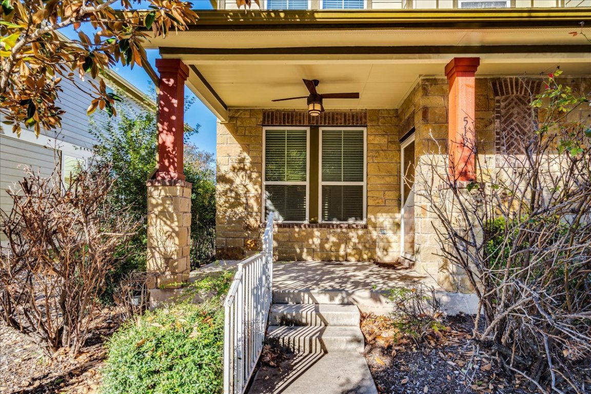512 Lookout Tree Lane Round Rock, TX 78664 - Photo 3 of 29 Porch featuring a ceiling fan