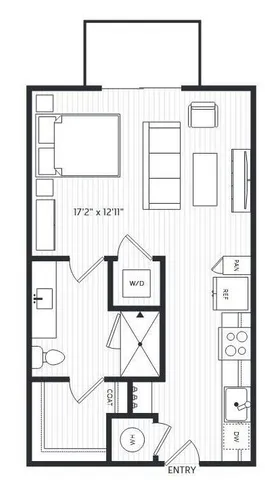 a bedroom with bed and a night stand