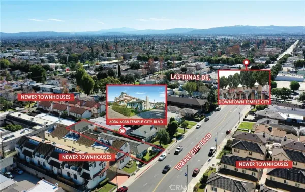 an aerial view of multiple house