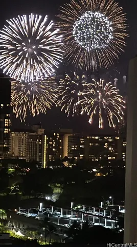 a view of a city with tall buildings