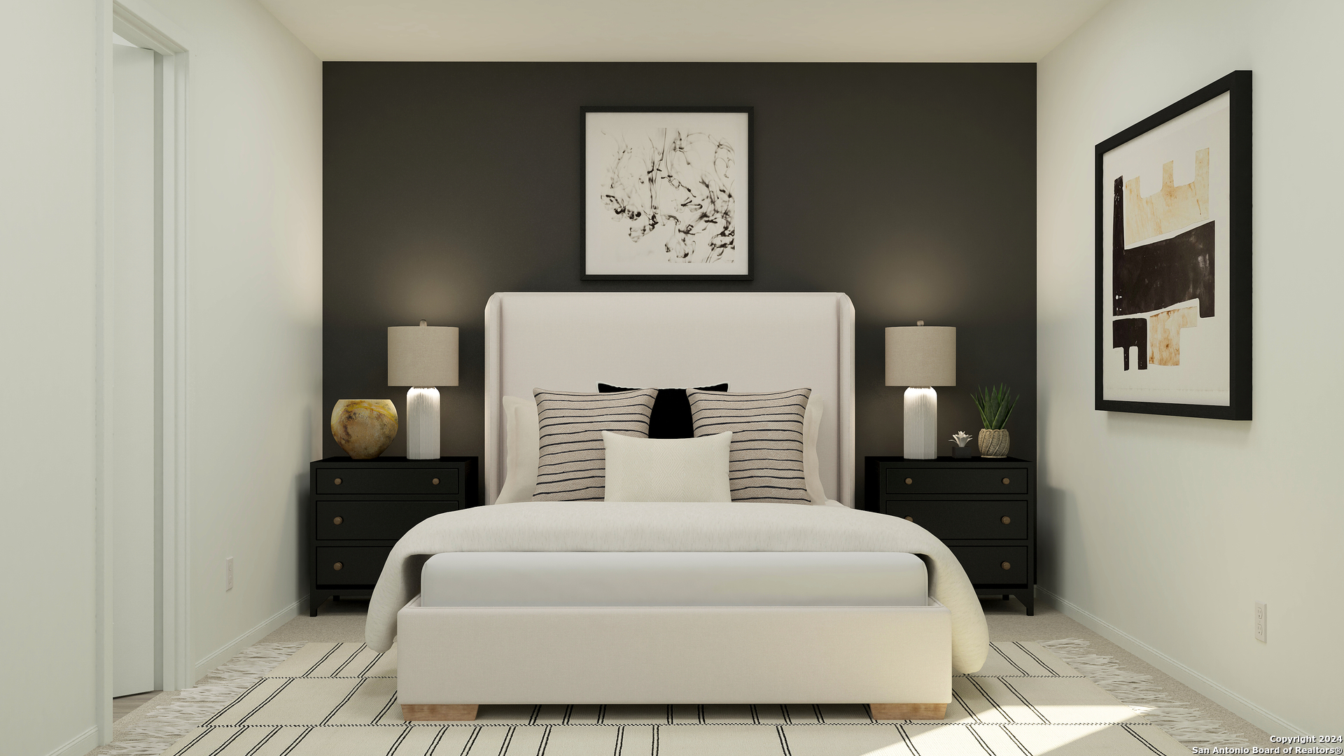 11942 Spiderwort Ridge Converse, TX 78109 - Photo 15 of 18 a bedroom with a large bed and a lamp on dresser