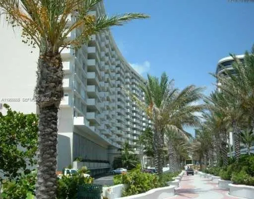 front view of a building with a street