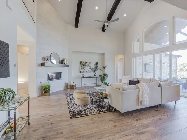 a living room with furniture