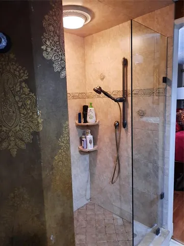 a bathroom with a shower