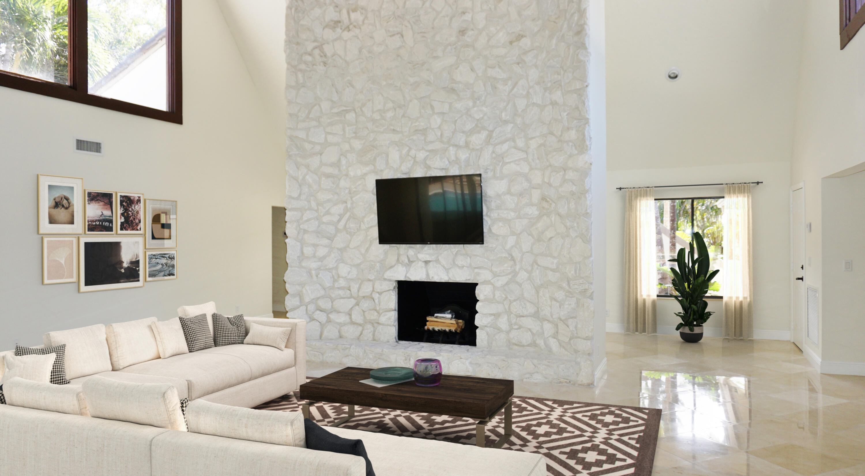 12677 Pineacre Lane Wellington, FL 33414 - Photo 7 of 38 a living room with furniture and a fireplace