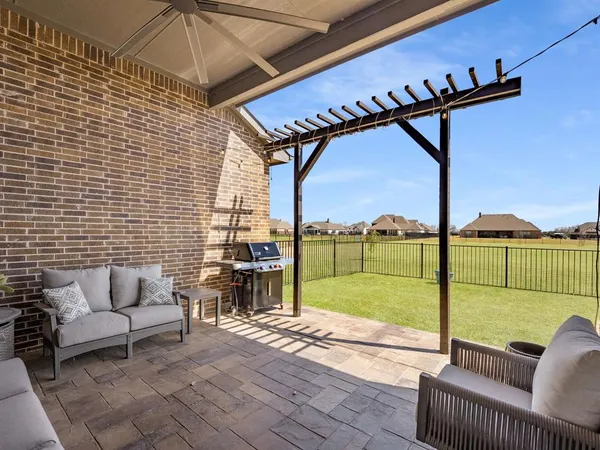 a view of outdoor space with seating