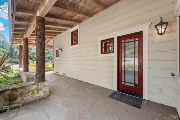 a view of porch with seating space
