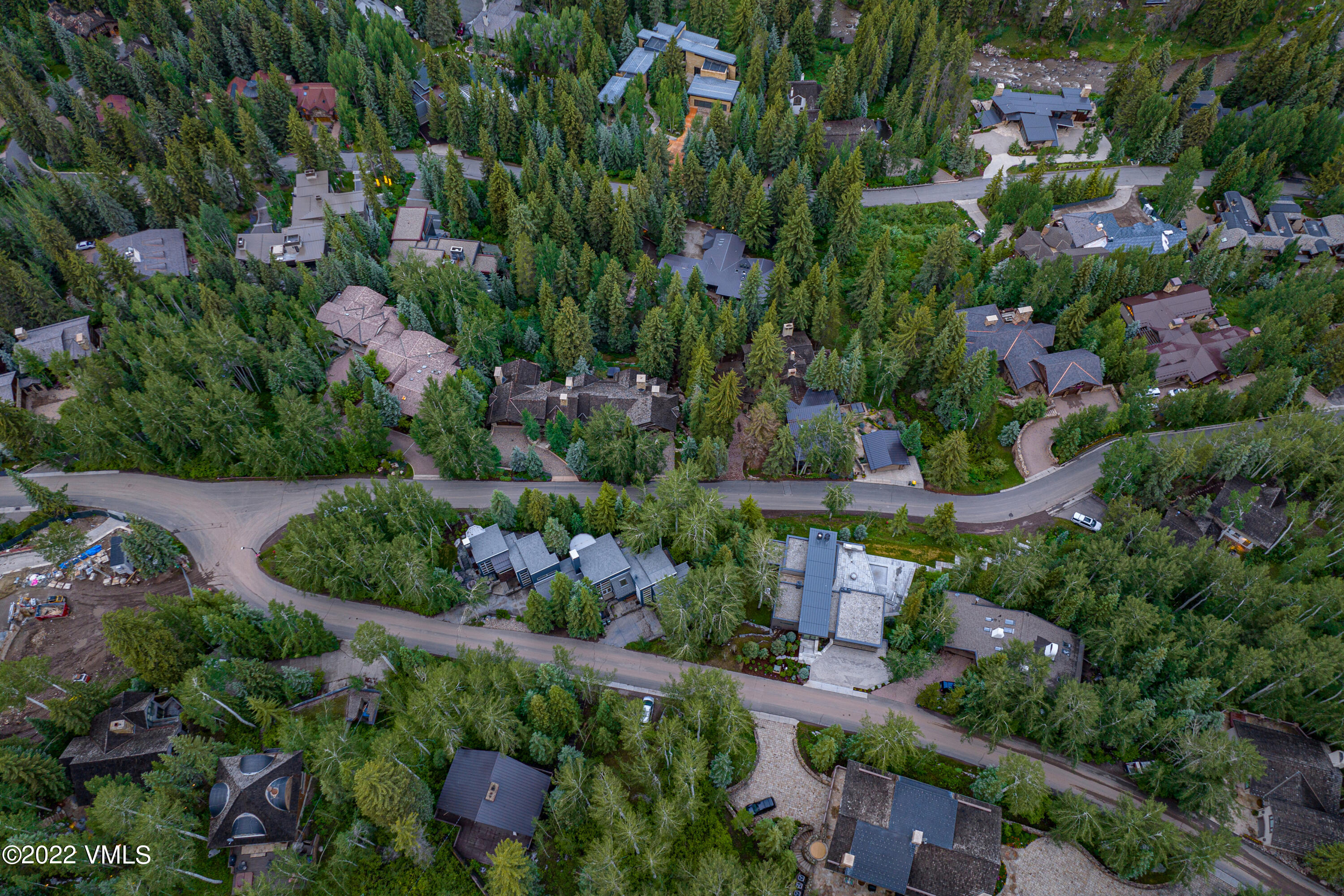 355 Forest Road, Unit B Vail, CO 81657 - Photo 34 of 36 an aerial view of residential house with outdoor space and swimming pool
