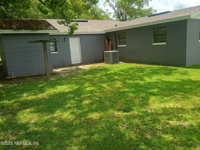 a backyard of a house