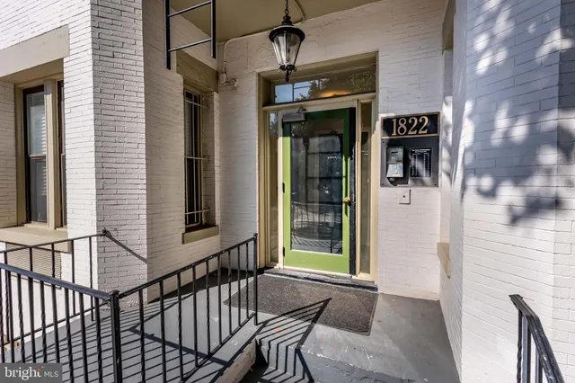 a front view of a building