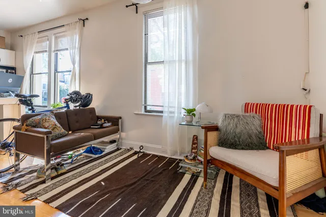 a living room with furniture