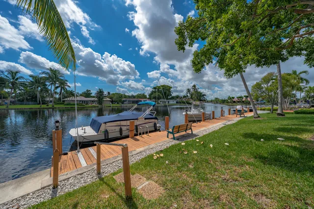 a view of a lake with houses
