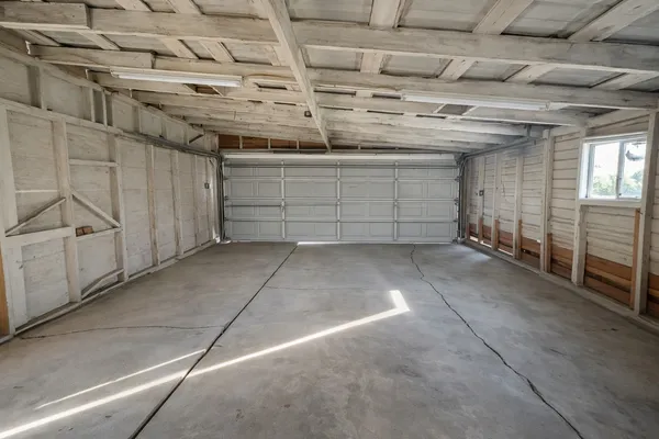 a view of a garage