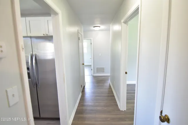 a view of backyard of house