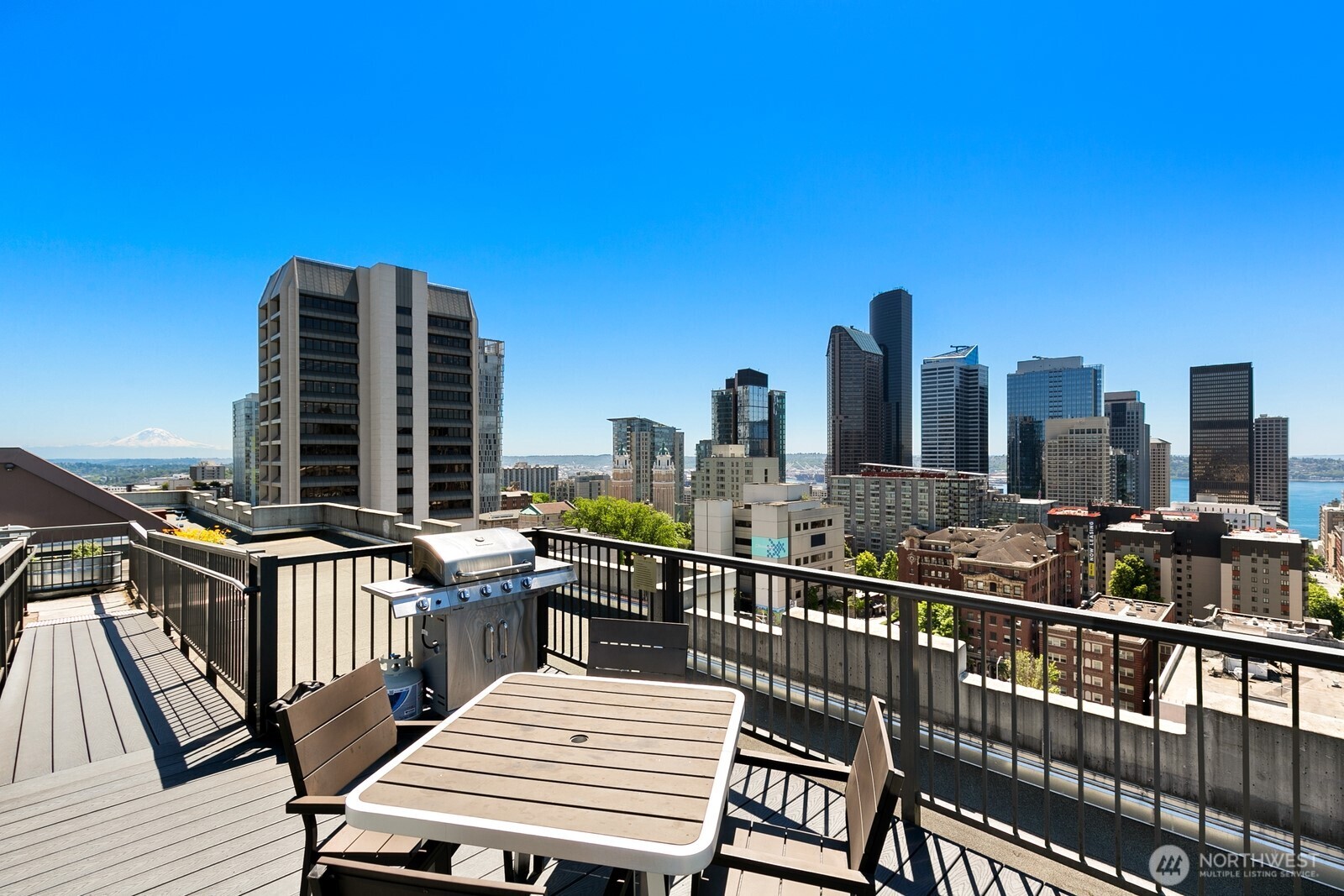 1105 Spring Street, Unit 1106 Seattle, WA 98104 - Photo 10 of 11 a view of a balcony with city view