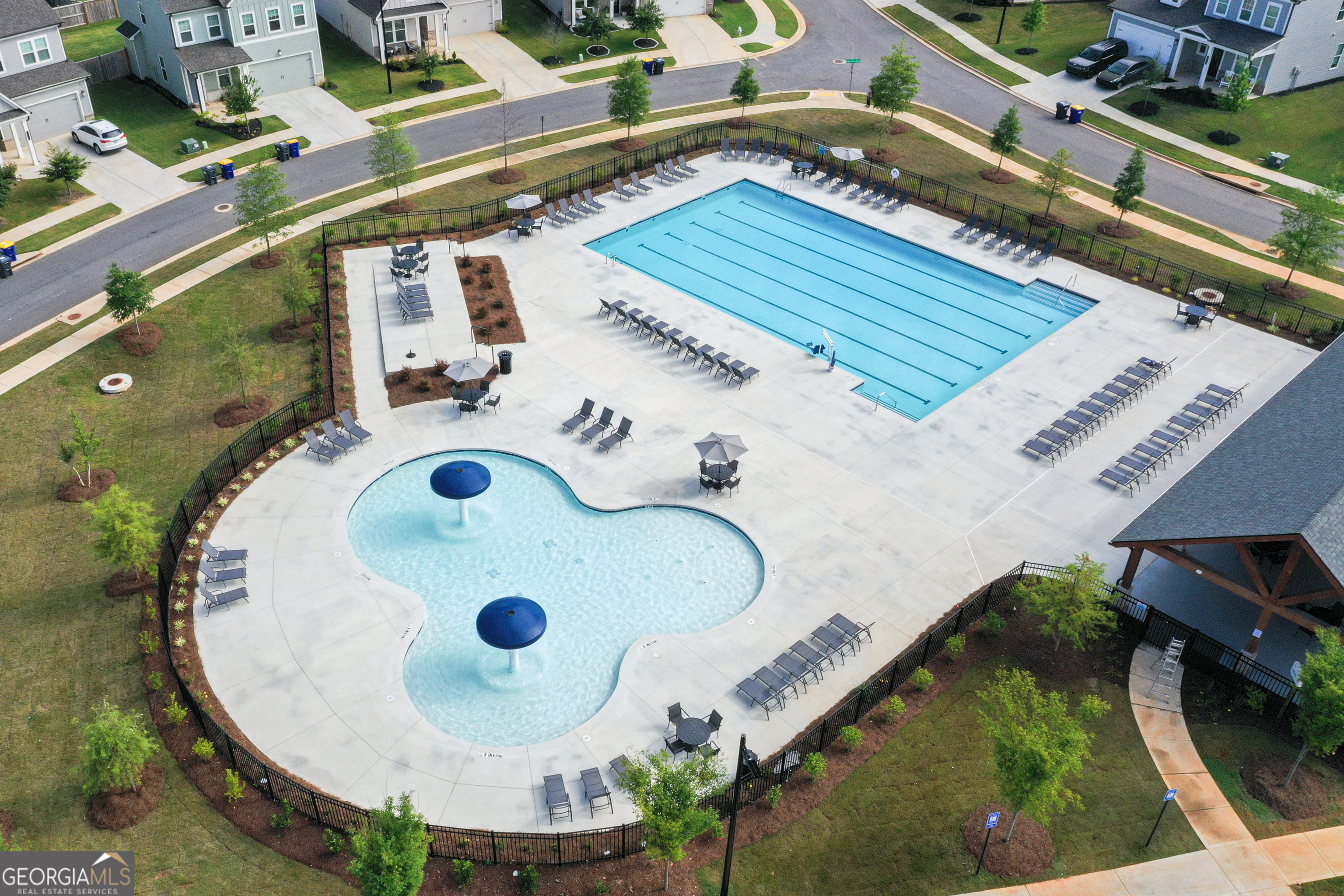 732 Coventry Cv Way Acworth, GA 30102 - Photo 30 of 41 an aerial view of a house with a swimming pool